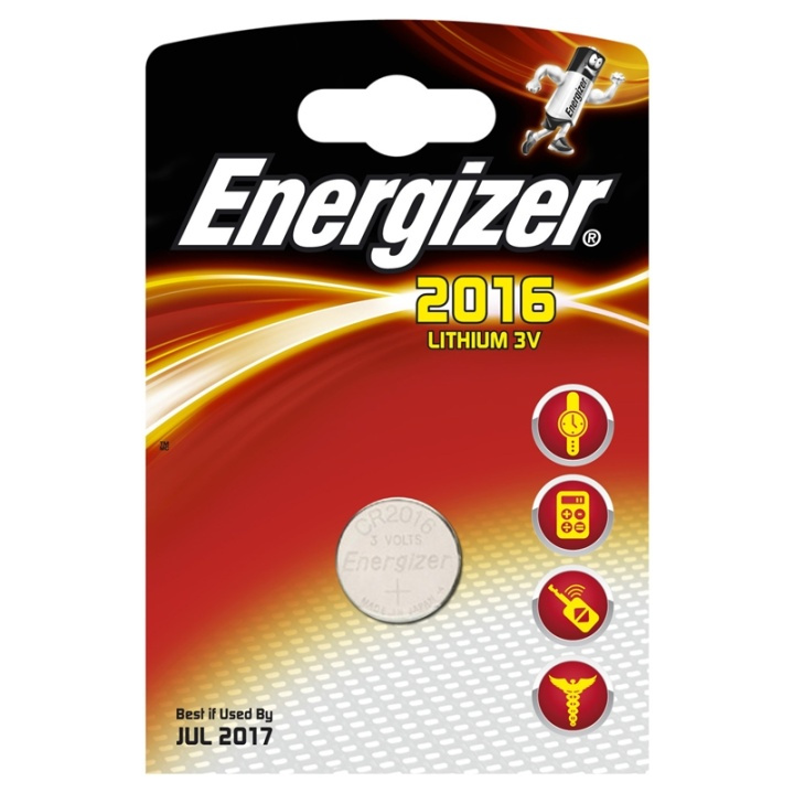 Energizer Batteri CR2016 Lithium 1-pack ryhmässä KODINELEKTRONIIKKA / Paristot & Laturit / Akut / Nappiparistot @ TP E-commerce Nordic AB (38-47909)
