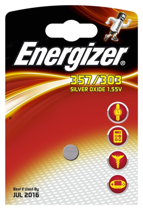 Energizer Batteri 357/303 1-pack ryhmässä KODINELEKTRONIIKKA / Paristot & Laturit / Akut / Nappiparistot @ TP E-commerce Nordic AB (38-47918)