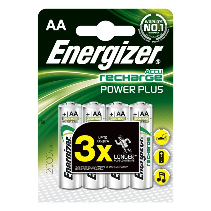 ENERGIZER 2000 mAh AA 4-pack LR6 ryhmässä KODINELEKTRONIIKKA / Paristot & Laturit / Ladattavat paristot / AA @ TP E-commerce Nordic AB (38-47922)