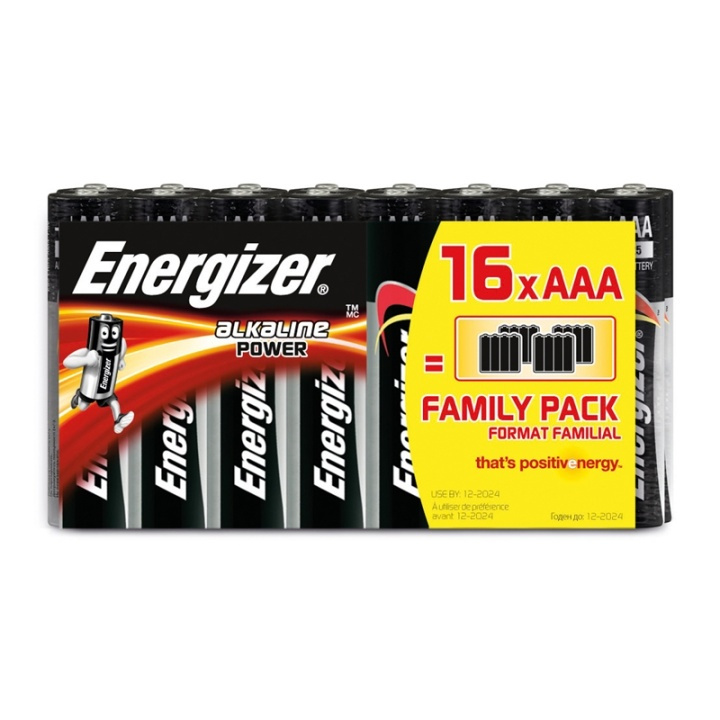 ENERGIZER Paristo AAA/LR03 Alkaline Power 16-pack Blister ryhmässä KODINELEKTRONIIKKA / Paristot & Laturit / Akut / AAA @ TP E-commerce Nordic AB (38-47939)