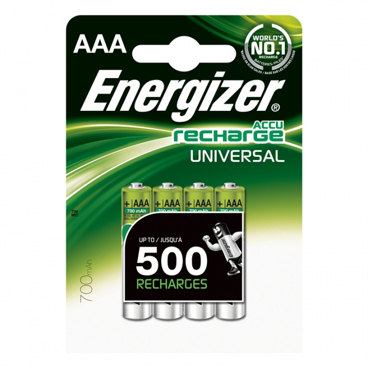 Energizer Batteri AAA/Lr03 Laddbart Ni-Mh 700Mah 4-Pack ryhmässä KODINELEKTRONIIKKA / Paristot & Laturit / Ladattavat paristot @ TP E-commerce Nordic AB (38-47946)