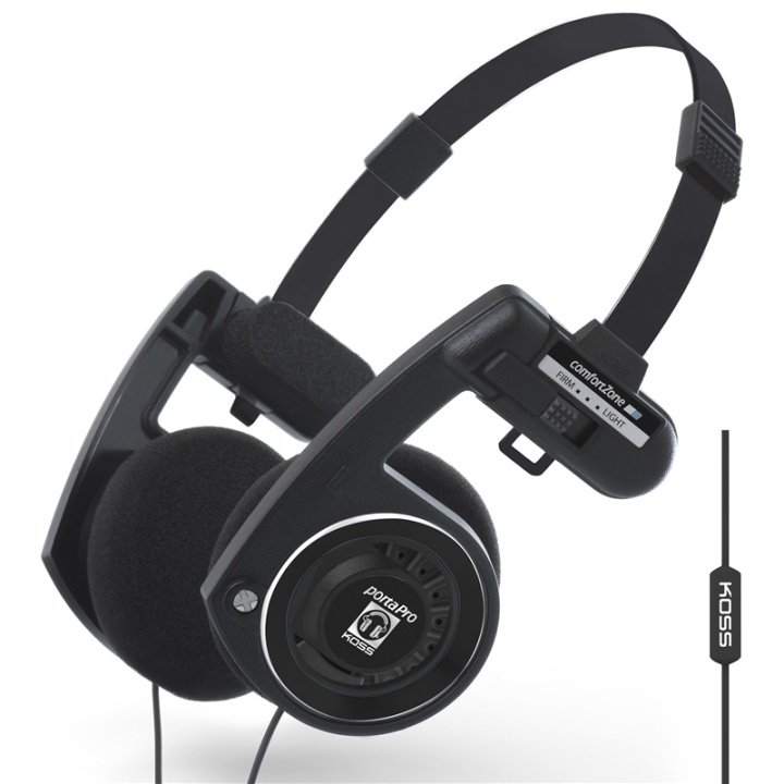 KOSS Kuuloke Porta Pro 3.0 Remote On-Ear Mic Dark Master ryhmässä KODINELEKTRONIIKKA / Ääni & Kuva / Kuulokkeet & Tarvikkeet / Kuulokkeet @ TP E-commerce Nordic AB (38-48081)