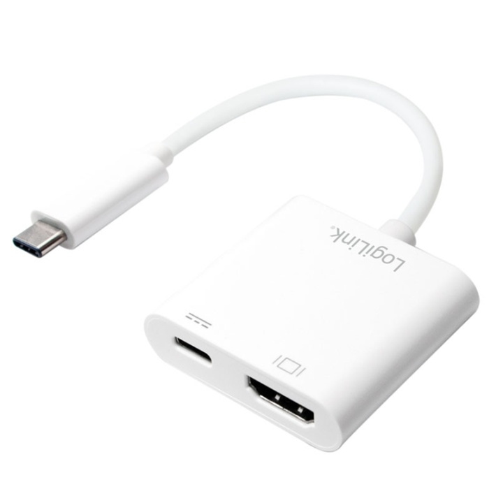 LogiLink USB-C -> HDMI + USB-C ryhmässä KODINELEKTRONIIKKA / Kaapelit & Sovittimet / HDMI / Sovittimet @ TP E-commerce Nordic AB (38-50666)