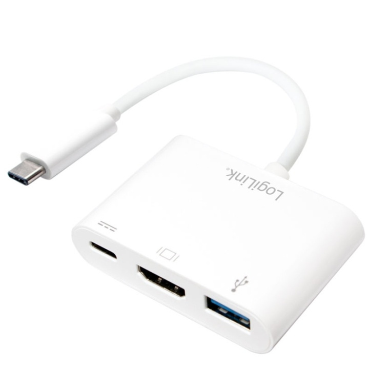 LogiLink USB-C -> HDMI + USB-C + USB ryhmässä KODINELEKTRONIIKKA / Kaapelit & Sovittimet / HDMI / Sovittimet @ TP E-commerce Nordic AB (38-50667)