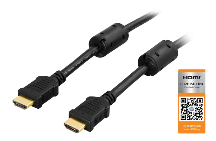 DELTACO HDMI-kaapeli, Premium High Speed HDMI with Ethernet, 2m, musta ryhmässä KODINELEKTRONIIKKA / Kaapelit & Sovittimet / HDMI / Kaapelit @ TP E-commerce Nordic AB (38-5264)
