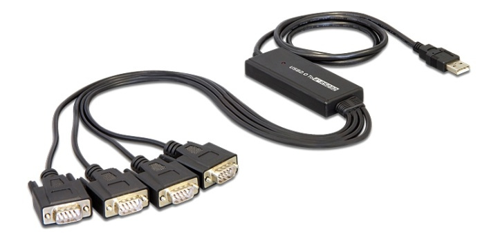 DeLOCK USB-sarjaporttisovitin, 1x USB-A 2.0 uros, 4x DB9 naaras, musta ryhmässä TIETOKOONET & TARVIKKEET / Kaapelit & Sovittimet / Muut @ TP E-commerce Nordic AB (38-52956)