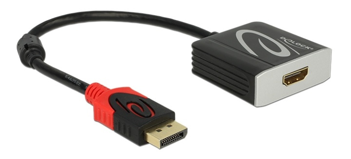 DeLOCK DisplayPort - HDMI-sovitin, aktiivinen, 4K 60 Hz, 0,2 m, musta ryhmässä TIETOKOONET & TARVIKKEET / Kaapelit & Sovittimet / DisplayPort / Sovittimet @ TP E-commerce Nordic AB (38-52985)