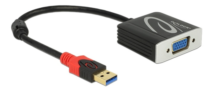 DeLOCK USB 3.0 - VGA-sovitin, 1920x1200, 0,2 m, musta ryhmässä TIETOKOONET & TARVIKKEET / Kaapelit & Sovittimet / VGA / Sovittimet @ TP E-commerce Nordic AB (38-52987)