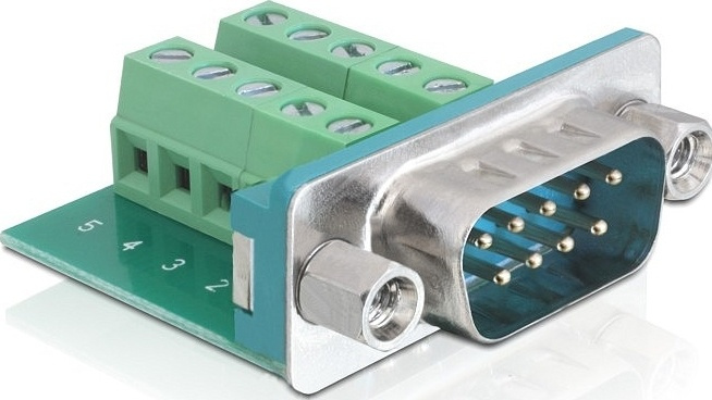 DeLOCK D-sub Terminal block sovitin, DB9 uros ryhmässä TIETOKOONET & TARVIKKEET / Kaapelit & Sovittimet / VGA / Sovittimet @ TP E-commerce Nordic AB (38-52995)