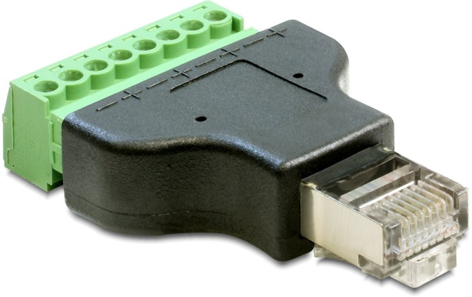 DeLOCK terminalblocksadapter, RJ45 hane, 8-pin ryhmässä TIETOKOONET & TARVIKKEET / Kaapelit & Sovittimet / Verkko / Sovittimet & Liittimet @ TP E-commerce Nordic AB (38-52998)