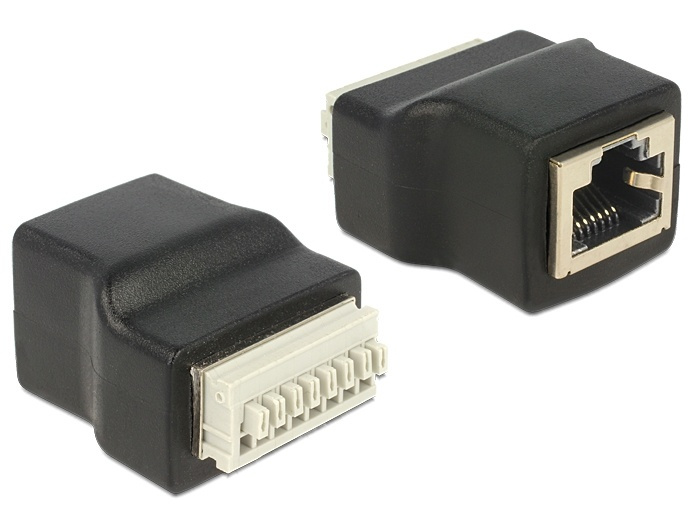 DeLOCK RJ45-riviliitinsovitin, ei ruuvikiinnitystä, RJ45 naaras, musta ryhmässä TIETOKOONET & TARVIKKEET / Kaapelit & Sovittimet / Verkko / Sovittimet & Liittimet @ TP E-commerce Nordic AB (38-53008)