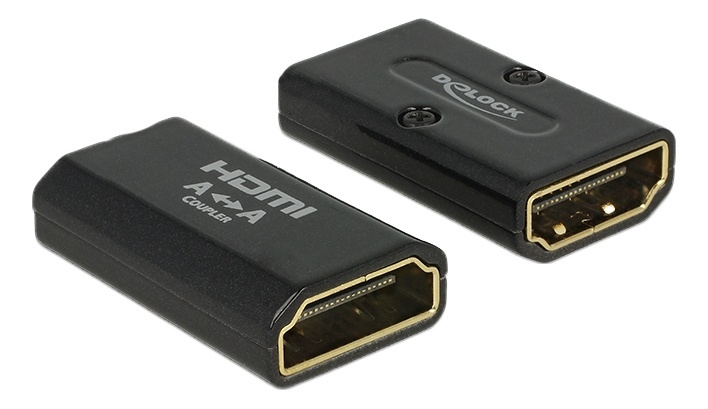 Delock HDMI-sovitin, 19-pin na-ur, kullattu, 3840x216, musta ryhmässä KODINELEKTRONIIKKA / Kaapelit & Sovittimet / HDMI / Sovittimet @ TP E-commerce Nordic AB (38-53015)