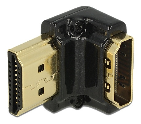 Delock HDMI-sovitin, 19-pin na-ur, kulmaliitin 90° alas, musta ryhmässä KODINELEKTRONIIKKA / Kaapelit & Sovittimet / HDMI / Sovittimet @ TP E-commerce Nordic AB (38-53018)