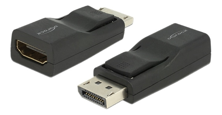 Delock Adapteri Displayport 1.2 uros > HDMI naaras, UDH, passiv. musta ryhmässä TIETOKOONET & TARVIKKEET / Kaapelit & Sovittimet / DisplayPort / Sovittimet @ TP E-commerce Nordic AB (38-53029)