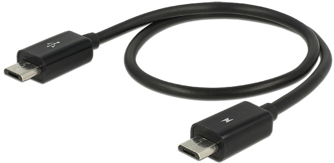 DeLOCK Power Sharing Cable, Micro B ur -Micro B ur, OTG, 0,3m ryhmässä TIETOKOONET & TARVIKKEET / Kaapelit & Sovittimet / USB / Micro-USB / Kaapelit @ TP E-commerce Nordic AB (38-53043)