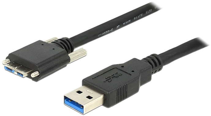 DeLOCK 83597 - USB 3.0 kabel, Typ A ha - Typ Micro B ha, 1m, svart ryhmässä TIETOKOONET & TARVIKKEET / Kaapelit & Sovittimet / USB / USB-A / Kaapelit @ TP E-commerce Nordic AB (38-53046)