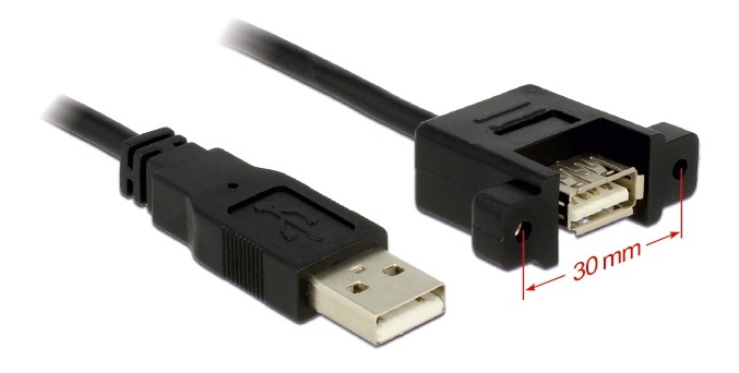 DeLOCK USB 2.0 kaapeli paneeliasennukseen, USB typ A ur - na, 1m,musta ryhmässä KODINELEKTRONIIKKA / Tallennusvälineet / USB-muistitikku / USB 2.0 @ TP E-commerce Nordic AB (38-53077)