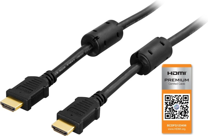 DELTACO HDMI-kaapeli, 19-pin uros - uros, 4K, Ethernet, 3D, paluu 0,5m ryhmässä KODINELEKTRONIIKKA / Kaapelit & Sovittimet / HDMI / Kaapelit @ TP E-commerce Nordic AB (38-5311)