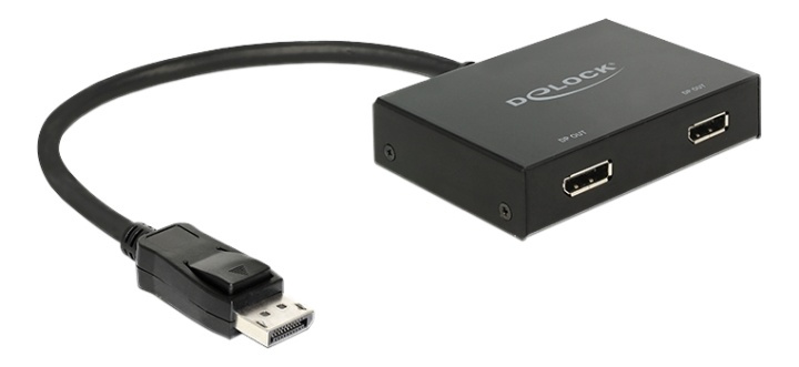 DeLOCK Displayport 1.2 jakaja, DP 1.2, DP++, musta ryhmässä TIETOKOONET & TARVIKKEET / Kaapelit & Sovittimet / DisplayPort / Sovittimet @ TP E-commerce Nordic AB (38-53138)