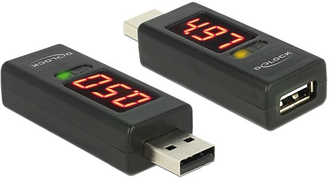 DeLOCK adapteri - Ampeeri & Volttimittari USB-laitteille, A ur -A na ryhmässä KOTI, TALOUS JA PUUTARHA / Älykodit / Energiamittari @ TP E-commerce Nordic AB (38-53163)