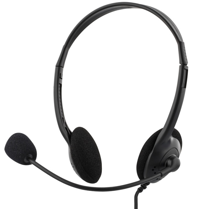 DELTACO headset, mikrofoni, äänen voimakkuuden säätö, 2m kaapeli ryhmässä TIETOKOONET & TARVIKKEET / Tietokonetarvikkeet / Kuulokkeet @ TP E-commerce Nordic AB (38-53394)