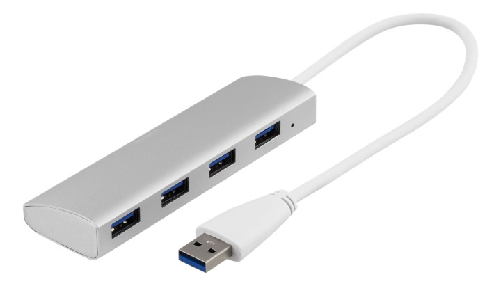 DELTACO USB 3.1 -hubi, 4xType A naaras, alumiinia, 0,3m, hopea ryhmässä TIETOKOONET & TARVIKKEET / Tietokonetarvikkeet / USB-telakat @ TP E-commerce Nordic AB (38-53625)