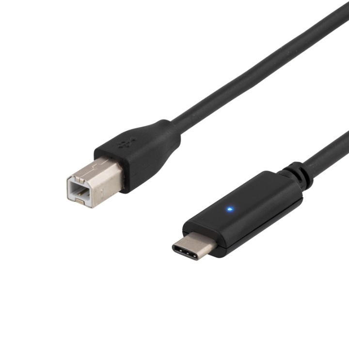 DELTACO USB 2.0 kaapeli, Typ C - Typ B , 2m, musta ryhmässä TIETOKOONET & TARVIKKEET / Kaapelit & Sovittimet / USB / USB-C @ TP E-commerce Nordic AB (38-53655)