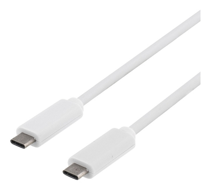 DELTACO USB 3.1 -kaapeli, Gen 1, Type C - Type C, 1m, valkoinen ryhmässä TIETOKOONET & TARVIKKEET / Kaapelit & Sovittimet / USB / USB-C @ TP E-commerce Nordic AB (38-53698)