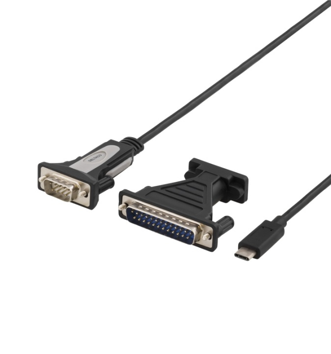 DELTACO USB-C-sarjaporttisovitin, RS-232, 1xDE9 uros, 1,5m, musta ryhmässä TIETOKOONET & TARVIKKEET / Kaapelit & Sovittimet / Muut @ TP E-commerce Nordic AB (38-53725)