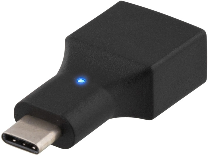 DELTACO USB 2.0 -sovitin, Type C - Type A naaras, musta ryhmässä TIETOKOONET & TARVIKKEET / Kaapelit & Sovittimet / USB / USB-A / Sovittimet @ TP E-commerce Nordic AB (38-53730)