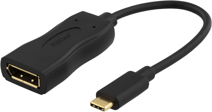 DELTACO sovitin USB 3.1 - DisplayPort, USB Type C - DP naaras, musta ryhmässä TIETOKOONET & TARVIKKEET / Kaapelit & Sovittimet / DisplayPort / Sovittimet @ TP E-commerce Nordic AB (38-53770)