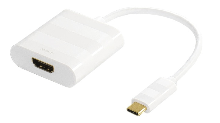 DELTACO sovitin USB 3.1 - HDMI, Type C ur - HDMI na, 4K, UHD, valk. ryhmässä KODINELEKTRONIIKKA / Kaapelit & Sovittimet / HDMI / Sovittimet @ TP E-commerce Nordic AB (38-53776)