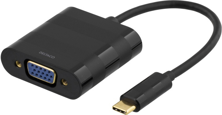 DELTACO sovitin USB 3.1 - VGA, USB Type C uros - VGA naaras, musta ryhmässä TIETOKOONET & TARVIKKEET / Kaapelit & Sovittimet / VGA / Sovittimet @ TP E-commerce Nordic AB (38-53783)