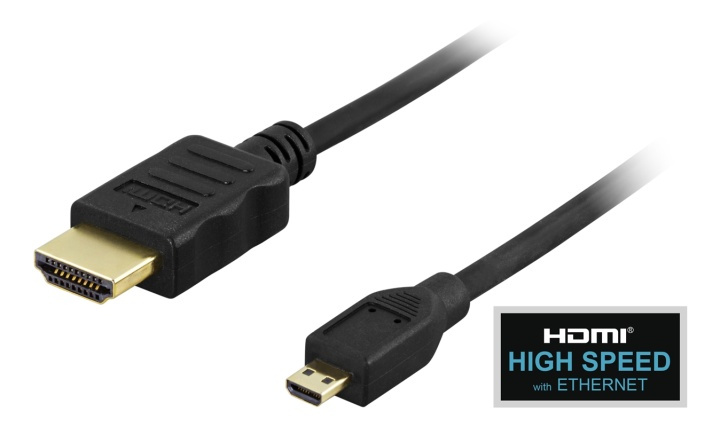 DELTACO kaapeli HDMI A - Micro, HDMI High Speed w/Ethernet, 1m, musta ryhmässä KODINELEKTRONIIKKA / Kaapelit & Sovittimet / HDMI / Kaapelit @ TP E-commerce Nordic AB (38-5448)