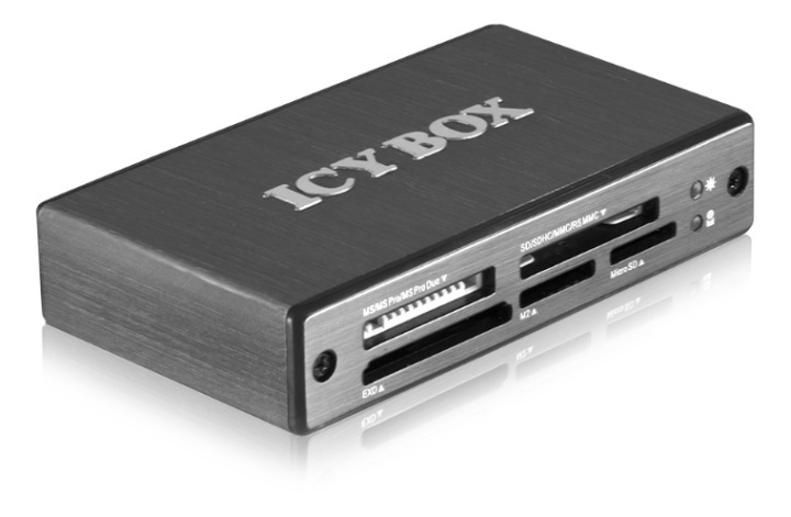 ICY BOX ulkoinen USB 3.0 -muistikortinlukija, 6-in-1, harmaa ryhmässä KODINELEKTRONIIKKA / Tallennusvälineet / Kortinlukijat @ TP E-commerce Nordic AB (38-54548)