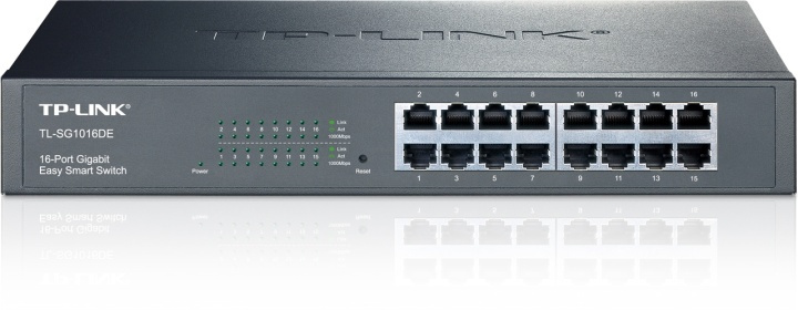 TP-LINK, verkkokytkin, 16-porttinen 10/100/1000Mbps, RJ45, musta ryhmässä TIETOKOONET & TARVIKKEET / Verkko / Kytkimet @ TP E-commerce Nordic AB (38-55809)