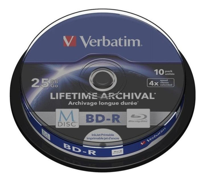 Verbatim M-Disc BD-R 4x 25GB/200min, 10-pakkaus ryhmässä KODINELEKTRONIIKKA / Tallennusvälineet / CD/DVD/BD-levyt / Blu-Ray @ TP E-commerce Nordic AB (38-55904)