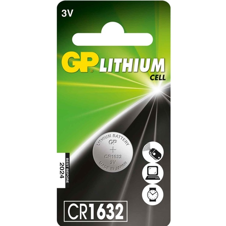 GP CR1632 3V 1-pack Lithium ryhmässä KODINELEKTRONIIKKA / Paristot & Laturit / Akut / Nappiparistot @ TP E-commerce Nordic AB (38-56296)