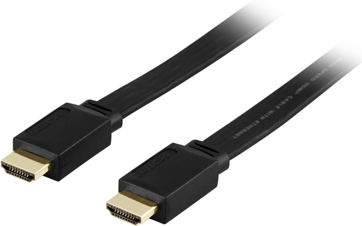 DELTACO HDMI v1.3 kaapeli 4K, Ethernet,3D, paluu, litteä musta 5m ryhmässä KODINELEKTRONIIKKA / Kaapelit & Sovittimet / HDMI / Kaapelit @ TP E-commerce Nordic AB (38-5649)