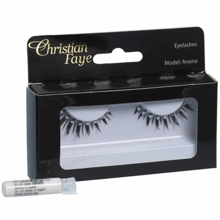 Christian Faye Eyelashes Afton With Glue ryhmässä KAUNEUS JA TERVEYS / Meikit / Silmät ja kulmat / Irtoripset @ TP E-commerce Nordic AB (38-58636)