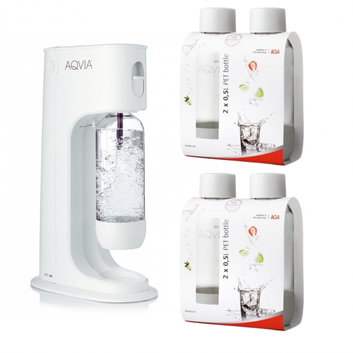 AGA Aqvia Balance (Snow White) + 4 x 0,5L PET-flaskor ryhmässä KOTI, TALOUS JA PUUTARHA / Kodinkoneet / Vesi ja mehu / Hiilihapotuslaitteet / Hiilihapotuslaitteet @ TP E-commerce Nordic AB (38-5876PKT2)