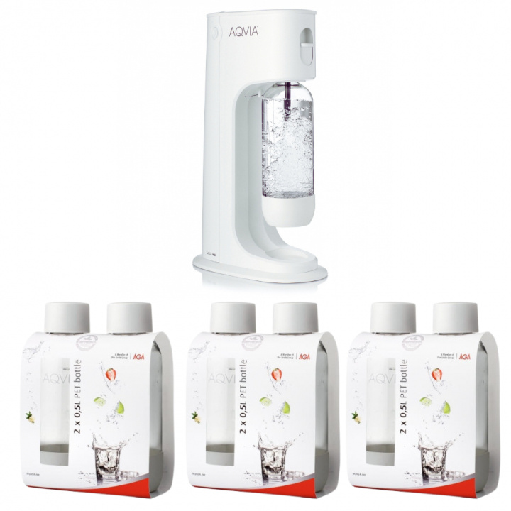 AGA Aqvia Balance (Snow White) + 6 x 0,5L PET-flaskor ryhmässä KOTI, TALOUS JA PUUTARHA / Kodinkoneet / Vesi ja mehu / Hiilihapotuslaitteet / Hiilihapotuslaitteet @ TP E-commerce Nordic AB (38-5876PKT3)