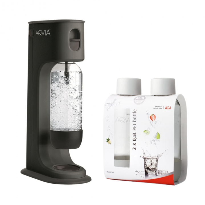 AGA Aqvia Balance (Black) + 2 x 0,5L PET-flaskor ryhmässä KOTI, TALOUS JA PUUTARHA / Kodinkoneet / Vesi ja mehu / Hiilihapotuslaitteet / Hiilihapotuslaitteet @ TP E-commerce Nordic AB (38-5877PKT)