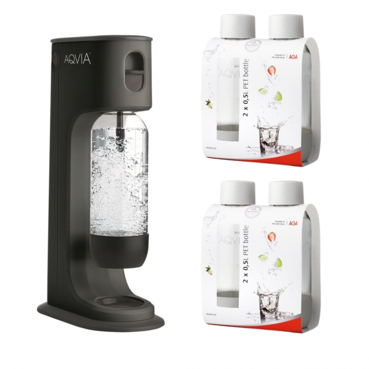 AGA Aqvia Balance (Black) + 4 x 0,5L PET-flaskor ryhmässä KOTI, TALOUS JA PUUTARHA / Kodinkoneet / Vesi ja mehu / Hiilihapotuslaitteet / Hiilihapotuslaitteet @ TP E-commerce Nordic AB (38-5877PKT2)