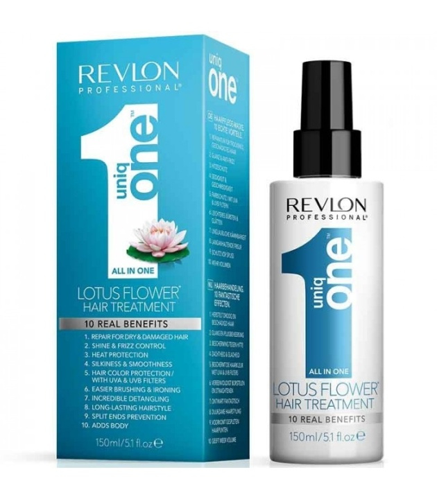 Revlon Uniq One Lotus Flower Hair Treatment 150ml ryhmässä KAUNEUS JA TERVEYS / Hiukset &Stailaus / Hiustenhoito / Hoitoainesuihke/kuuri @ TP E-commerce Nordic AB (38-59217)