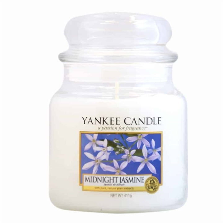 Yankee Candle Classic Medium Jar Midnight Jasmine Candle 411g ryhmässä KAUNEUS JA TERVEYS / Tuoksut & Parfyymit / Muut tuoksut / Tuoksukynttilät @ TP E-commerce Nordic AB (38-59248)