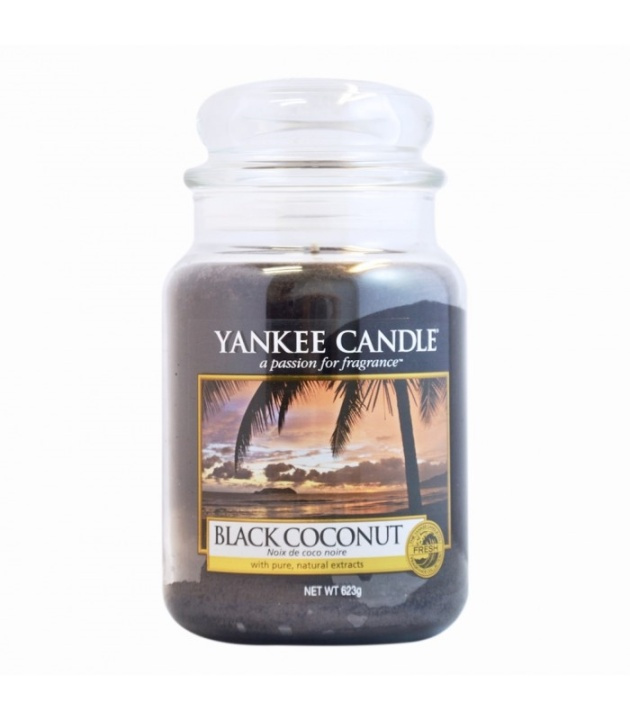Yankee Candle Classic Large Jar Black Coconut Candle 623g ryhmässä KAUNEUS JA TERVEYS / Tuoksut & Parfyymit / Muut tuoksut / Tuoksukynttilät @ TP E-commerce Nordic AB (38-59250)