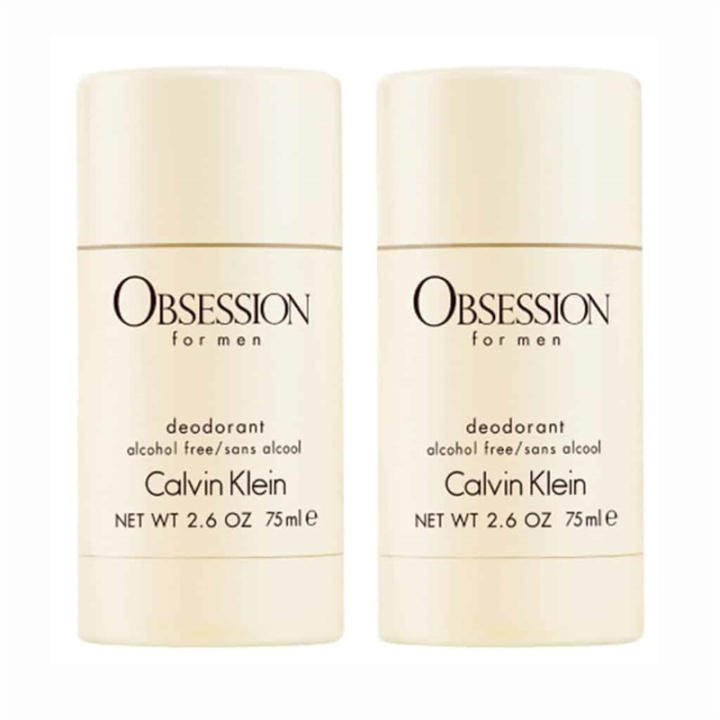 2-pack Calvin Klein Obsession For Men Deostick 75ml ryhmässä KAUNEUS JA TERVEYS / Tuoksut & Parfyymit / Deodorantit / Miesten deodorantit @ TP E-commerce Nordic AB (38-59364)