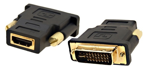 DVI-D uros HDMI naaras sovitin ryhmässä KODINELEKTRONIIKKA / Kaapelit & Sovittimet / HDMI / Sovittimet @ TP E-commerce Nordic AB (38-5967)