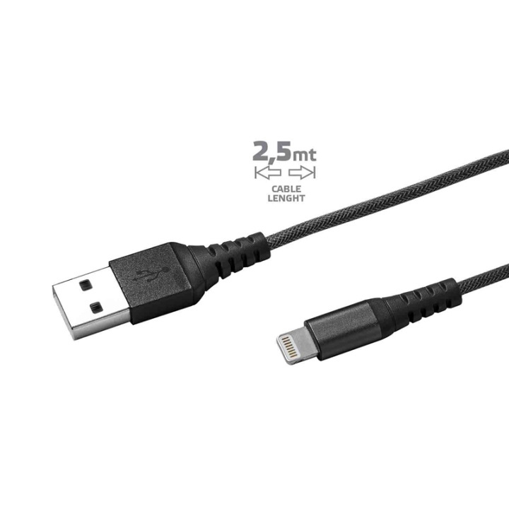 Celly Extreme Cable Lightning 25cm S (USBLIGHTNYL25BK) ryhmässä ÄLYPUHELIMET JA TABLETIT / Laturit & Kaapelit / Kaapelit / Lightning kaapelit @ TP E-commerce Nordic AB (38-59727)